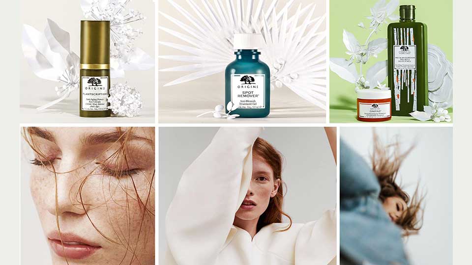 Origins Estée Lauder grid layout — Kayako Kobayashi for DESIGNKK
